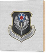 Air Force Special Operations Command -  A F S O C  Shield Over White Leather Wood Print