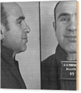 Al Capone Alcatraz Mugshot Wood Print