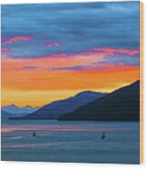 Alaska Fishermans Sunset Wood Print