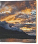 Alaskan Passageway Sunset Wood Print