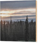 Alaskan Sunset Sunrise Wood Print