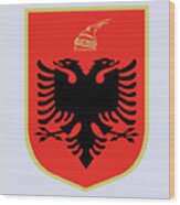 Albania Coat Of Arms Wood Print