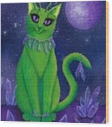 Alien Cat Wood Print