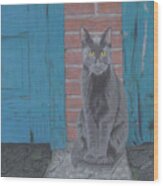 Alley Cat Wood Print