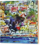 Amalfi Coast Positano Summer Vibrations Wood Print