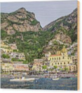 Amalfi Coast. View From The Sea Wood Print