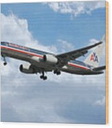 American Airlines Boeing 757 Wood Print