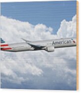 American Airlines Boeing 777 Wood Print