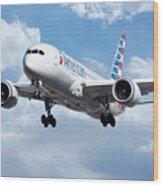 American Airlines Boeing 787 Dreamliner Wood Print