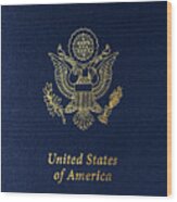 American Passport Cover Wood Print