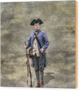 American Revolution Colonial Militia Soldier Wood Print