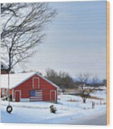 Americana Barn In Vermont Wood Print