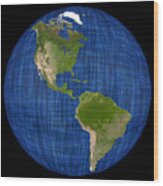 Americas On A Globe The Western Hemisphere Wood Print