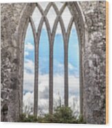 An Abbey Window Wood Print