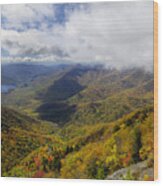 An Autumn Storm Flows Over The Blue Ridge Mountains Wood Print