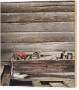 An Old Wooden Toolbox Wood Print