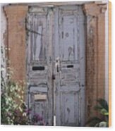 Ancient Garden Doors In Greece Wood Print