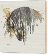 Andalusian Horse Taking A Bow Wood Print