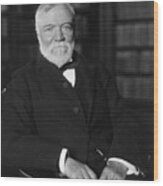 Andrew Carnegie Seated In A Library Wood Print