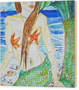 Angelina The Mermaid Wood Print