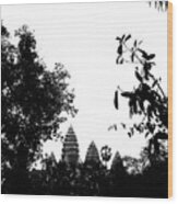 Angkor Wat Towers Through The Trees Wood Print