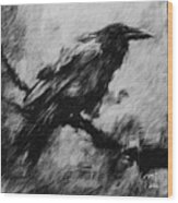 Angry In The Storm Wood Print