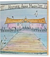 Anna Maria City Pier Wood Print