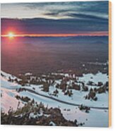 Another Sunset At Crater Lake Wood Print