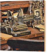 Antique Typewriter Wood Print