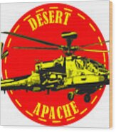 Apache On Desert Wood Print