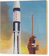 Apollo's Forgotten Rocket Wood Print