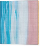 Aqua Pink Abstract Painting Wood Print