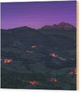 Aramaio Valley At Night Wood Print