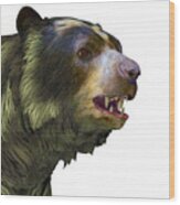 Arctodus Bear Head Wood Print