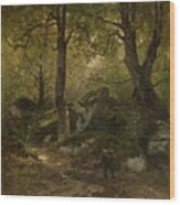 Artist In The Gorge Aux Loups Wood Print