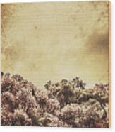 Artistic Vintage Flowers Background Wood Print