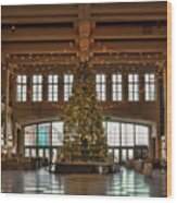 Asbury Boardwalk Christmas Tree Wood Print