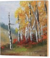 Aspens En Plein Air Wood Print