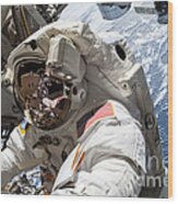 Astronaut Terry Virts Spacewalk Wood Print