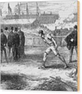 Athletics: Shot Put, 1875 Wood Print