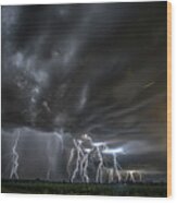 Atkins, Iowa Lightning And Firelfy Composite Wood Print