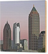 Atlanta, Georgia - Midtown At Dusk Wood Print