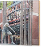 Att Ballpark With Willie Mays Statue Wood Print