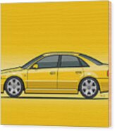 Audi A4 S4 Quattro B5 Type 8d Sedan Imola Yellow Wood Print