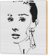 Audrey Hepburn Wood Print