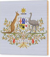 Australia Coat Of Arms Wood Print