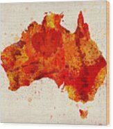 Australia Watercolor Map Art Print Wood Print