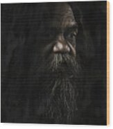 Australian Full Blood Aborigine Wood Print