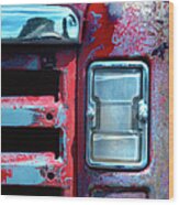 Automobiles Salvage Art Photograph - Once Red Truck Wood Print