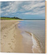 Autrain Beach Lake Superior Michigan Wood Print